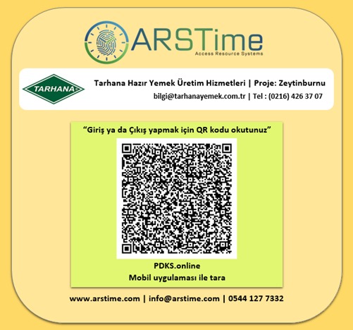 Tarhana Yemek QR Sistem